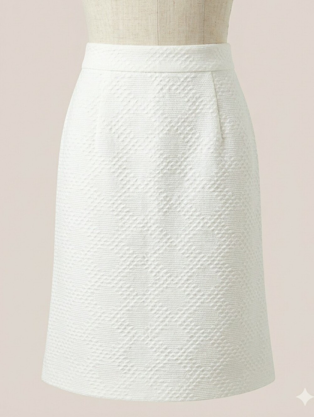 Banana Republic White Textured Pencil Skirt Minimalist Modern Workwear Size 8